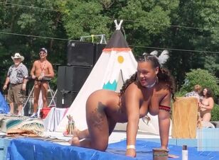 Ebony public nude